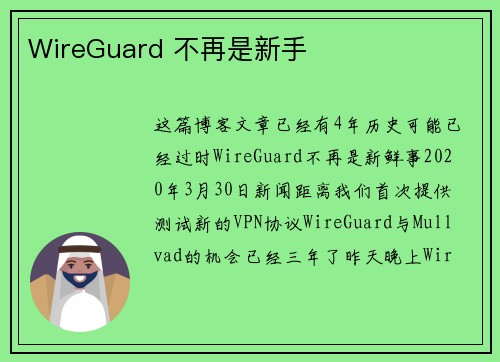 WireGuard 不再是新手 